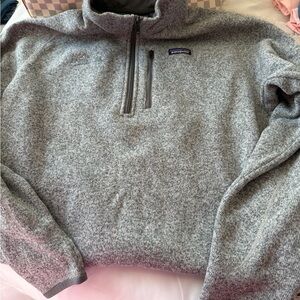 Patagonia Men's Heathered Gray Zip-Up Sweater